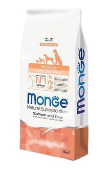 מונג' לכלב בוגר סלמון ואורז 2.5 ק''ג Monge salmon and rice adult all breeds