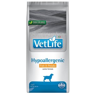 וט לייף היפוארגני לכלב דג ותפו"א 12 ק"ג Farmina Vet Life Hypoalergenic Fish & Potato