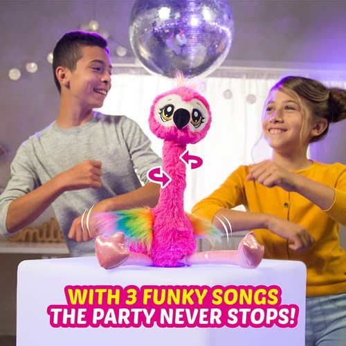 פרנקי בובת פלמינגו ורודה רוקדת לצלילי שירים, מפתלת צוואר עם ביצת הפתעה 