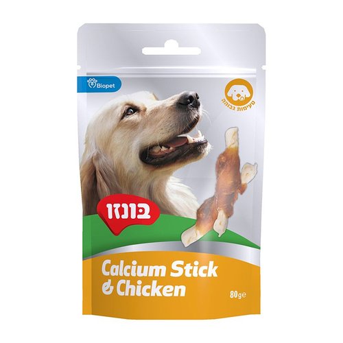  חטיף בונזו מקלות קלציום עטופות בעוף 80 גרם 80 גרם Bonzo calcium stick & chickem