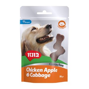 חטיף בונזו עצמות עוף תפוח וכרוב 80 גרם 80 גרם Bonzo chicken apple & cabbage