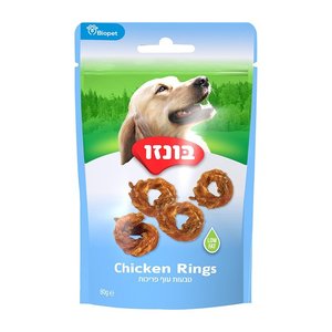 חטיף בונזו טבעות עוף פריכות 80 גרם