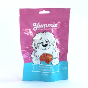 יאמיז לכלב נגיסי עוף בצורת לבבות 80 גרם yummiz heart shape chicken bite