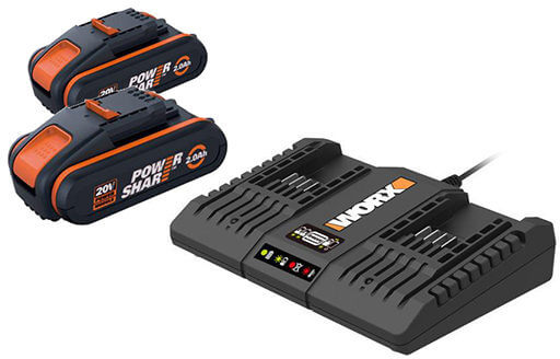 מטען 20V כפול סוללות 2X2A WX3610