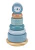 מגדל טבעות מתנדנד מעץ 7 חלקים - פסטל תכלת
