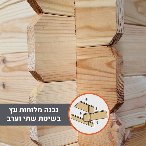 מחסן עץ אירופאי 3.78x3.3 דגם EverGreen