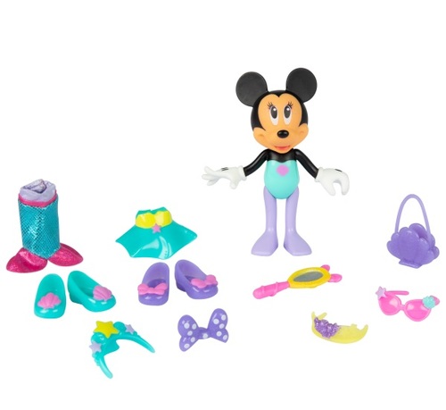 בובת אופנה מיני מאוס עם 2 תלבושות שונות ו-10 אביזרים - בת ים