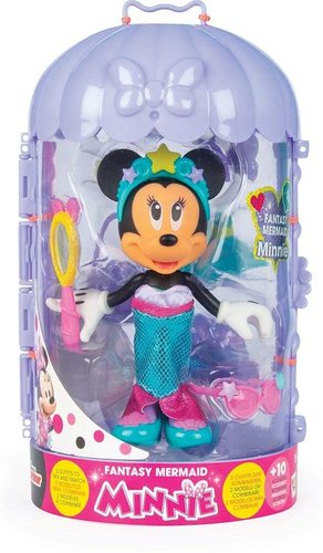 בובת אופנה מיני מאוס עם 2 תלבושות שונות ו-10 אביזרים - בת ים