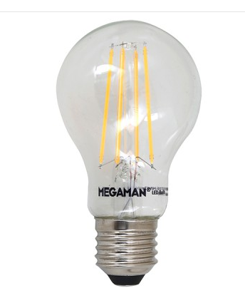 פילמנט WW 6W E27 A60 מגמן שקוף Megaman