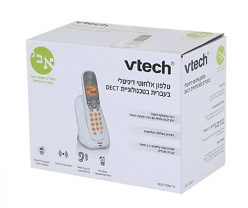 טלפון דק בעברית מלאה VTech SLB-FS6414TW