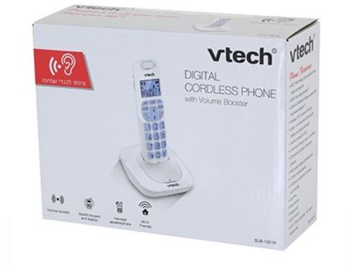 טלפון דק לבן VTECH לכבדי שמיעה דגם SLB-150W