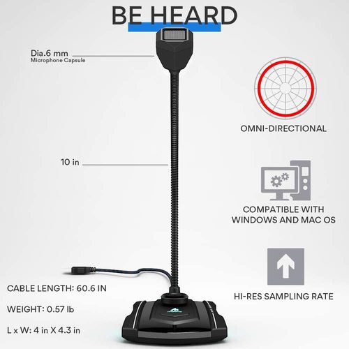 מיקרופון שולחני USB עם מעמד Maono AU-GM31