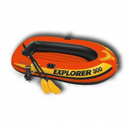 סט סירה מתנפחת לשלושה כולל משוטים ומשאבה EXPLORE 300 INTEX 58332