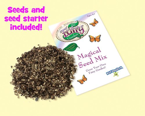 גן הפיות המופלא שלי - גן אורות עם מגדלור מנגן ומאיר וגשר, גינת פיות לגידול עצמי עם מגוון דמויות ואביזרים