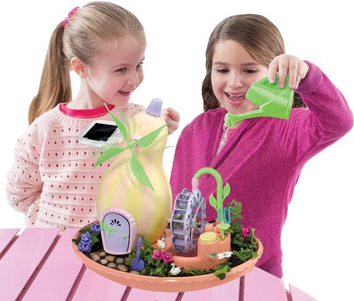 גן הפיות המופלא שלי - תחנת רוח סולארית וגלגל מים, גינת פיות לגידול עצמי עם מגוון דמויות ואביזרים