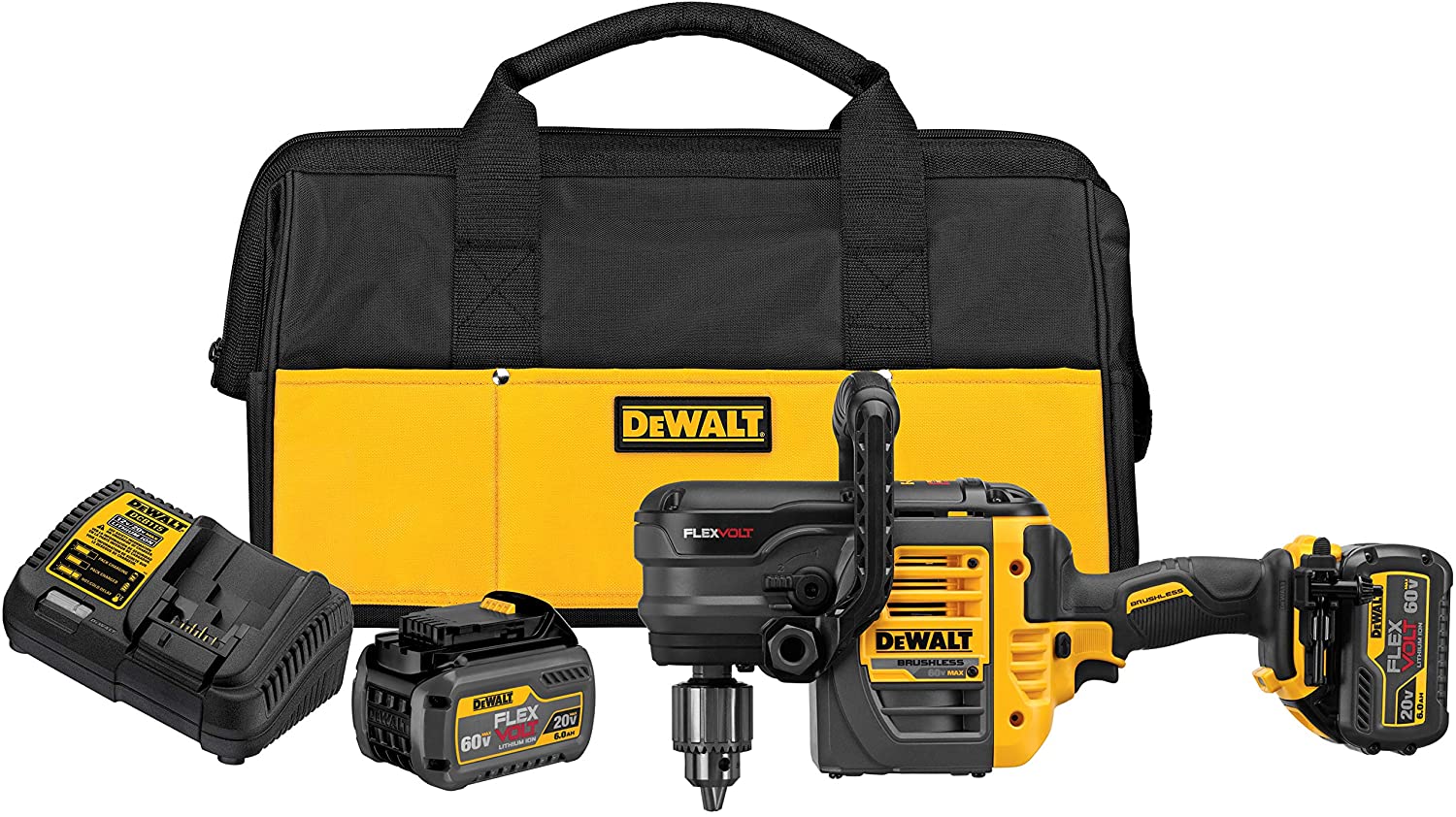 סופר מקדחה 54/60V FLEXVOLT + שתי סוללות 6AH