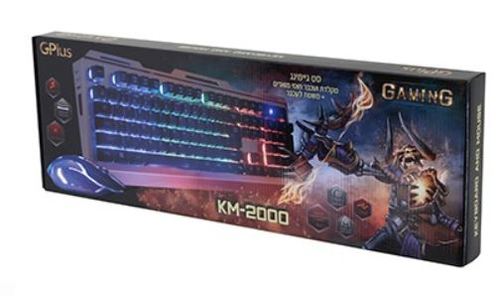 סט גיימינג מתכתי מואר + פד לעכבר דגם KM-2000 GPLUS