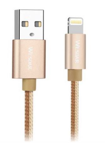 כבל לאייפון 3A 1.2M FABRIC אפור