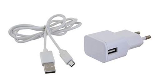 מטען קיר USB 2A+כבל MICRO לבן