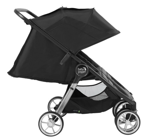 עגלת תאומים סיטי מיני 2 City Mini עם מנח רגליים מתכוונן - שחור Jet בייבי ג'וגר