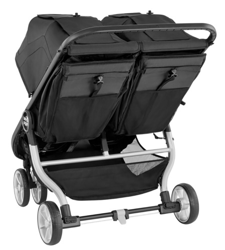 עגלת תאומים סיטי מיני 2 City Mini עם מנח רגליים מתכוונן - שחור Jet בייבי ג'וגר