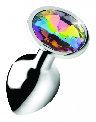 פלאג אנאלי מזכוכית גודל Xr Brands - Rainbow prism anal plug -S