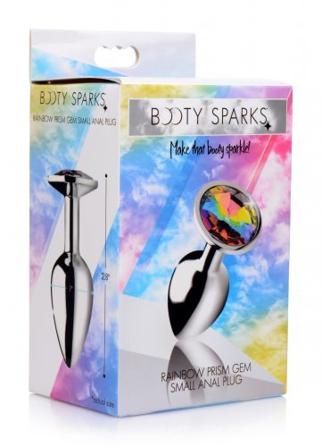 פלאג אנאלי מזכוכית גודל Xr Brands - Rainbow prism anal plug -S