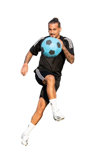 הכדור החכם - כדורגל ייחודי למשחק והקפצות, לסובב כמו אלופות ואלופים! - כחול