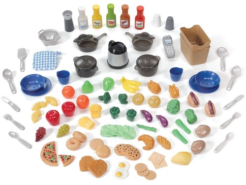 מטבח לילדים דגם המטבח הגדול עם דלפק הגשה, עמדת ברביקיו ו 103 אביזרים 8214 STEP2