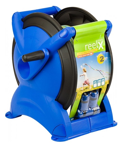 גלגלת Reel X כחולה עם צינור השקיה באורך 25 מטר + אביזרים