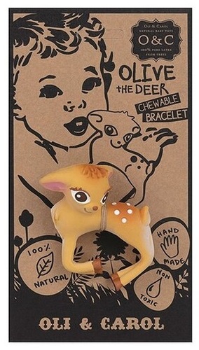 נשכן תינוק / צמיד עשוי 100% גומי טבעי בעבודת יד - אוליב הצבי