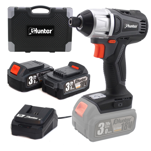 אימפקט BrushLess נטענת 18V עם 2 סוללות 3Ah במזוודה | Hunter