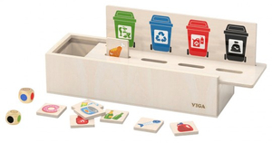משחק מיון 52 חלקים בקופסת עץ רב פעמית - מיחזור