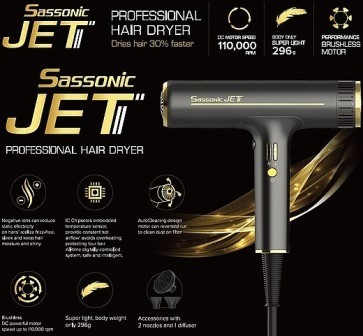 מייבש שיער סילון Sassonic JET ESE 8000