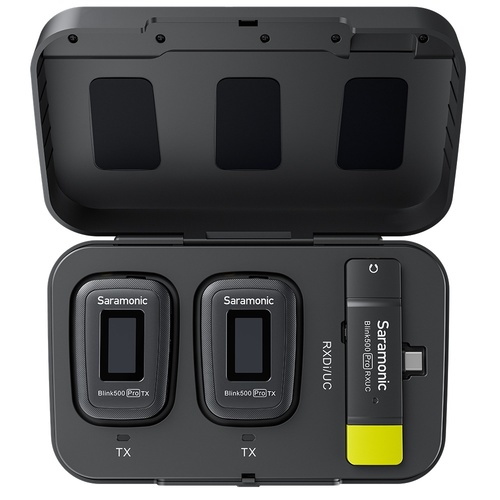 ערכת 2 משדרים ומקלט אלחוטיים למכשירי C-Type אנדרואיד Saramonic blink 500 pro b6
