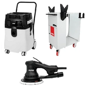 שואב למלטשת דגם S245EL + מלטשת חשמלית 6" ללא פחמים אלקטרוני רופס RX256A + עגלה רב-תכליתית RUPES במתנה