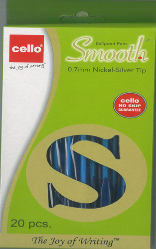 מארז 20 עטים כחולים CELLO SMOOTH עם פקק