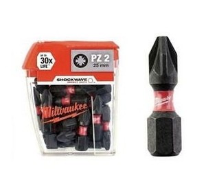 מארז סט 25 ביטים PZ2 על 25 מ"מ לאימפקט ShockWave Milwaukee