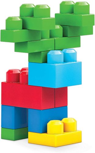 תיק כחול קוביות גדולות קלאסי 60 חלקים מגה בלוקס 