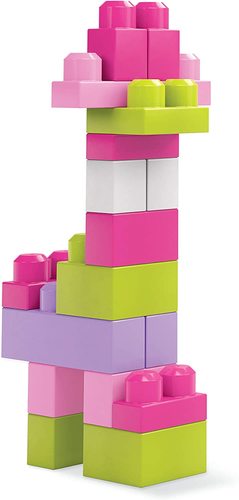 תיק ורוד קוביות גדולות 60 חלקים מגה בלוקס 