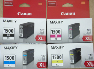 סט 4 ראשי דיו מקוריים Canon PGI-1500XL 