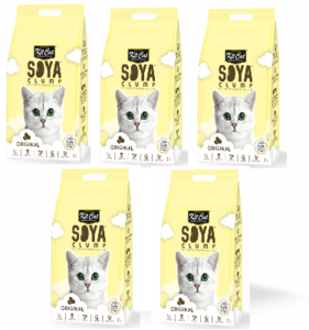 5 י"ח חול סויה קיט קט 7 ליטר 5Pcs of Kit Cat soya clumping cat litter