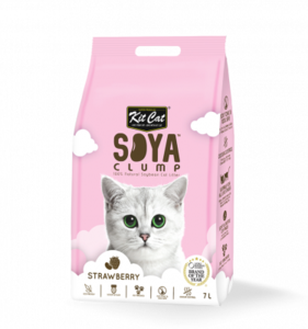חול סויה מתגבש בניחוח תות 7 ליטר קיט קט Kit Cat soya clumping cat itter 7lt stawberry