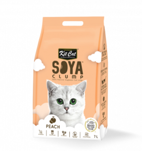 חול סויה מתגבש בניחוח אפרסק 7 ליטר קיט קט Kit Cat soya clumping cat itter 7lt peach