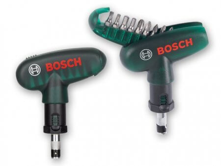מברג ראצ'ט ימין/שמאל כולל סט ביטים 10 חלקים BOSCH