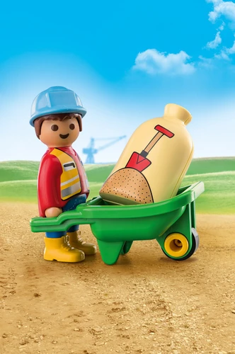 משחק פליימוביל עובד בניין עם מריצה לגילאי 1.5-4