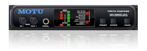 MOTU Micro Express MIDI ממשק MIDI בחיבור USB בעל 5 כניסות ויציאות במהירות גבוהה