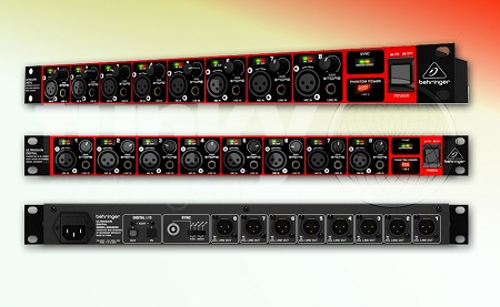 Behringer - ADA8200 שמינית ממירים 8 כניסות, מייק או ליין מוגברות, 8 יציאות, בחיבור ADAT אופטי.