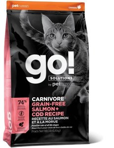 גו מזון יבש לחתול קרניבור סלמון ודג קוד 3.6 ק"ג GO! CARNIVORE GF Salmon + Cod Recipe for Cats