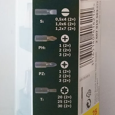 סט ביטים + מוביל מגנטי 25 חלקים BOSCH